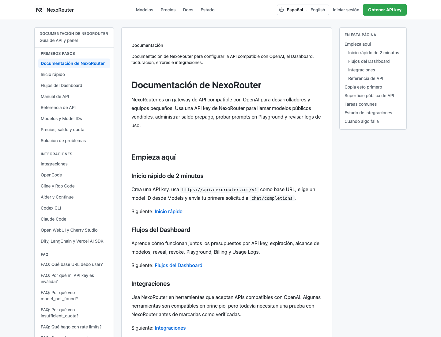Inicio de documentación de NexoRouter